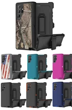 Camo Rugged Defender Case for Galaxy S25/S25+/S25 Ultra/ Beltclip Fits OtterBox