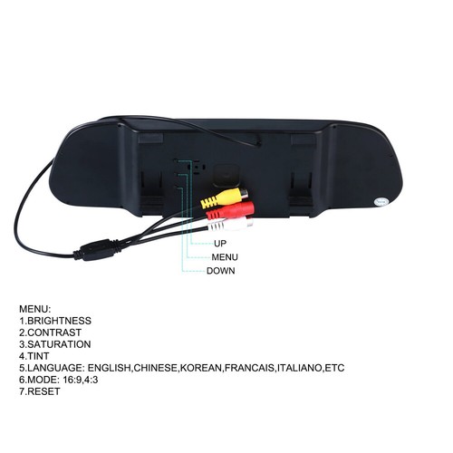 Wireless backup camera and 4.3 "mirror suitable for rear view of car Van rv 12V - Picture 5 of 12