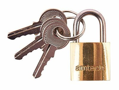 Amtech T0800C Brass Padlock, 20 mm