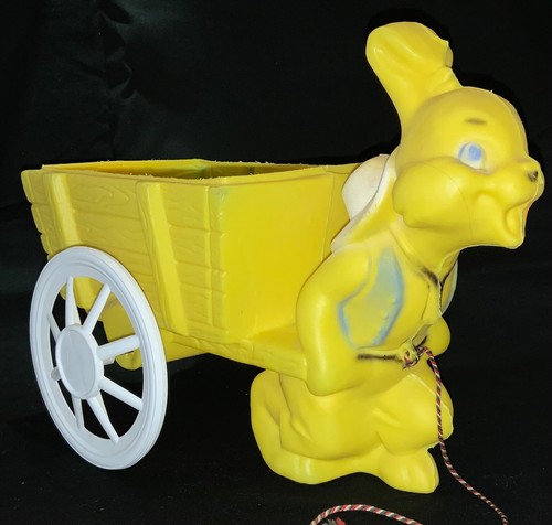 CARRITO TIRADOR CONEJITO VAQUERO AMARILLO VINTAGE AÑOS 70 - CONTENEDOR DE PLÁSTICO ESPUMA GENERAL - Imagen 1 de 10