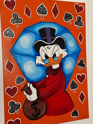 LEINWAND BILD BIS 70x50 Donald-Duck STREET-ART POP-ART MODERN