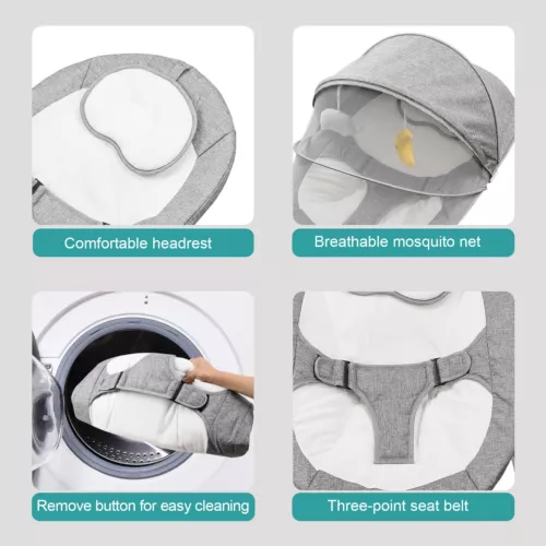 Bluetooth Electric Baby Swing Infant Cradle Bouncer Rocker Chair Music Remote UK - Picture 6 of 19