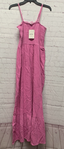 Raviya Small Cotton Maxi Dress Cover Up Swimwear Pink New - Picture 2 of 3
