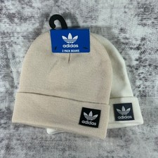 NWT Adidas 2-Pack Grove Beanie Winter Hat White Off White Woman's OSFW JJ9377