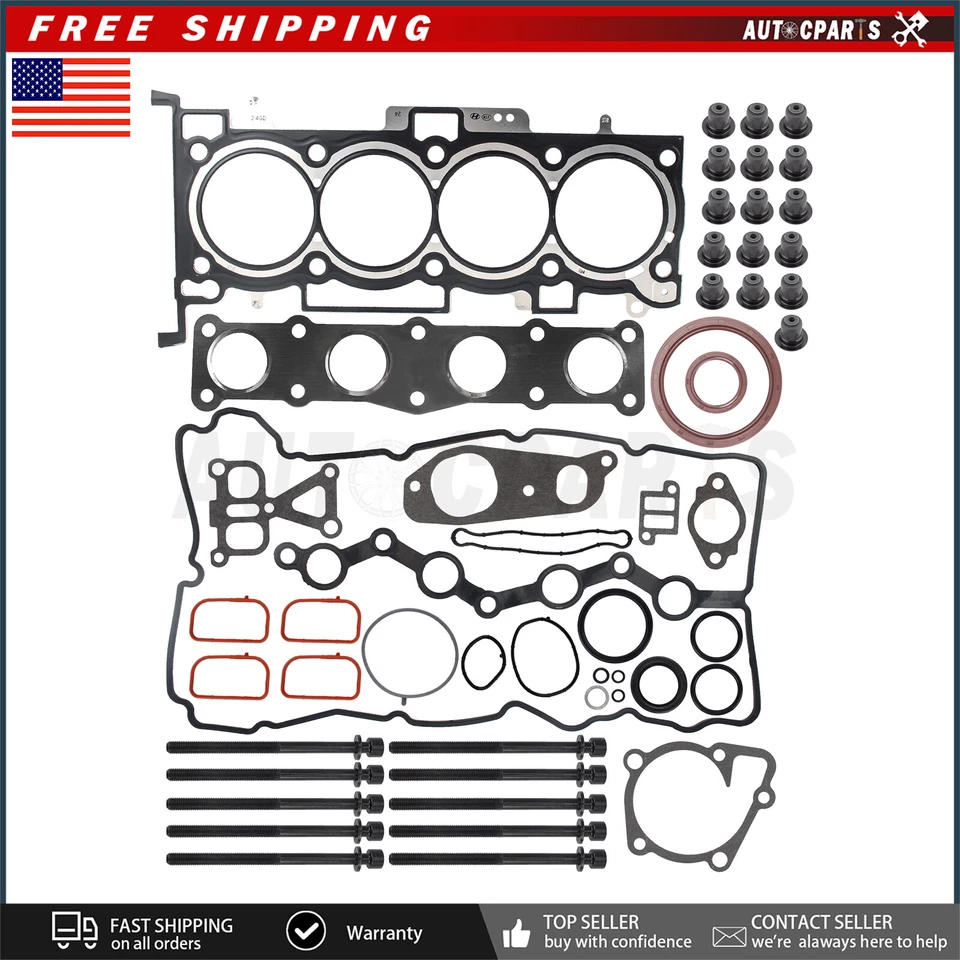 Full Gasket Set Head Bolts for 2010-2015 Hyundai Sonata Kia Optima 2.4L New - Image 2 of 4