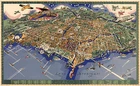 Early Pictorial Chicago Wall Map Birds eye view Vintage History Art Poster Print