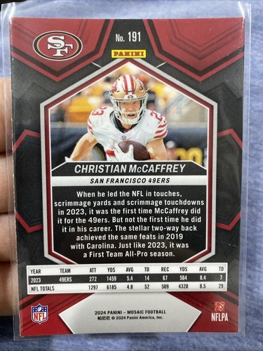 Christian McCaffrey 2024 Mosaic Base Chrome #191 San Francisco 49ers Mint 🔥🏈💎 - 第 2/2 張圖片