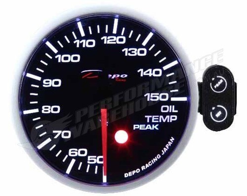 Medidor de motor paso a paso de temperatura de aceite Depo Racing 52 mm, carrera, deriva, rendimiento - Imagen 2 de 4