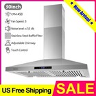 30inch Wall Mount Range Hood 450CFM Vent Stainless Steel 3-Speed Touch Panel New