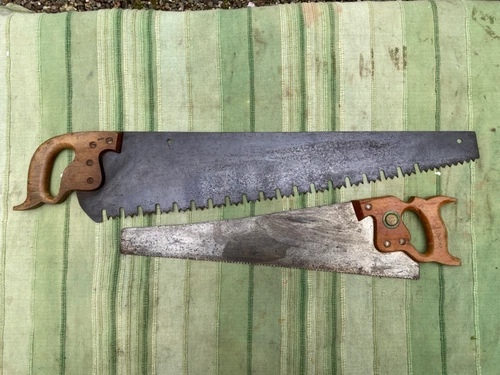 Vintage Cross Cut Saws 27” Panel Saw 34”Lumber Saw FAIR CONDITION