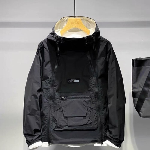 New Luxury Spring Autumn Men's Jacket Fashion Double Zip Hooded Outdoor New US - Picture 2 of 15