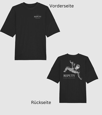Reputy - Falling Man - Black - Organic Oversized Shirt - Größe XL