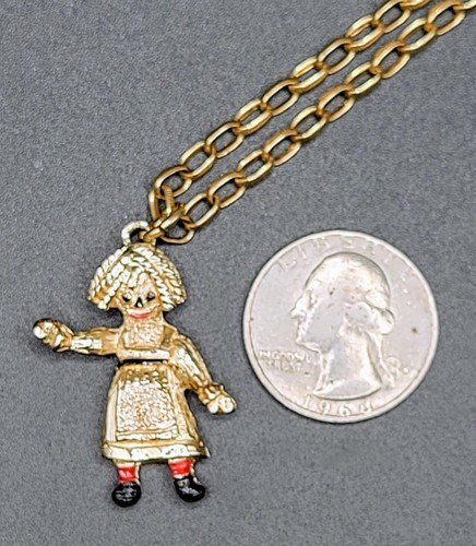 Vintage EMMONS Pendant Necklace RAGGEDY ANN 14" Coquette COTTAGECORE Retro Style - Picture 14 of 16