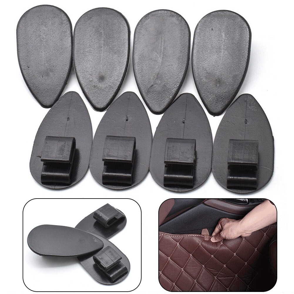 Black Universal Car Floor Mat Retainer Clips Grips Holders 8PCS Durable