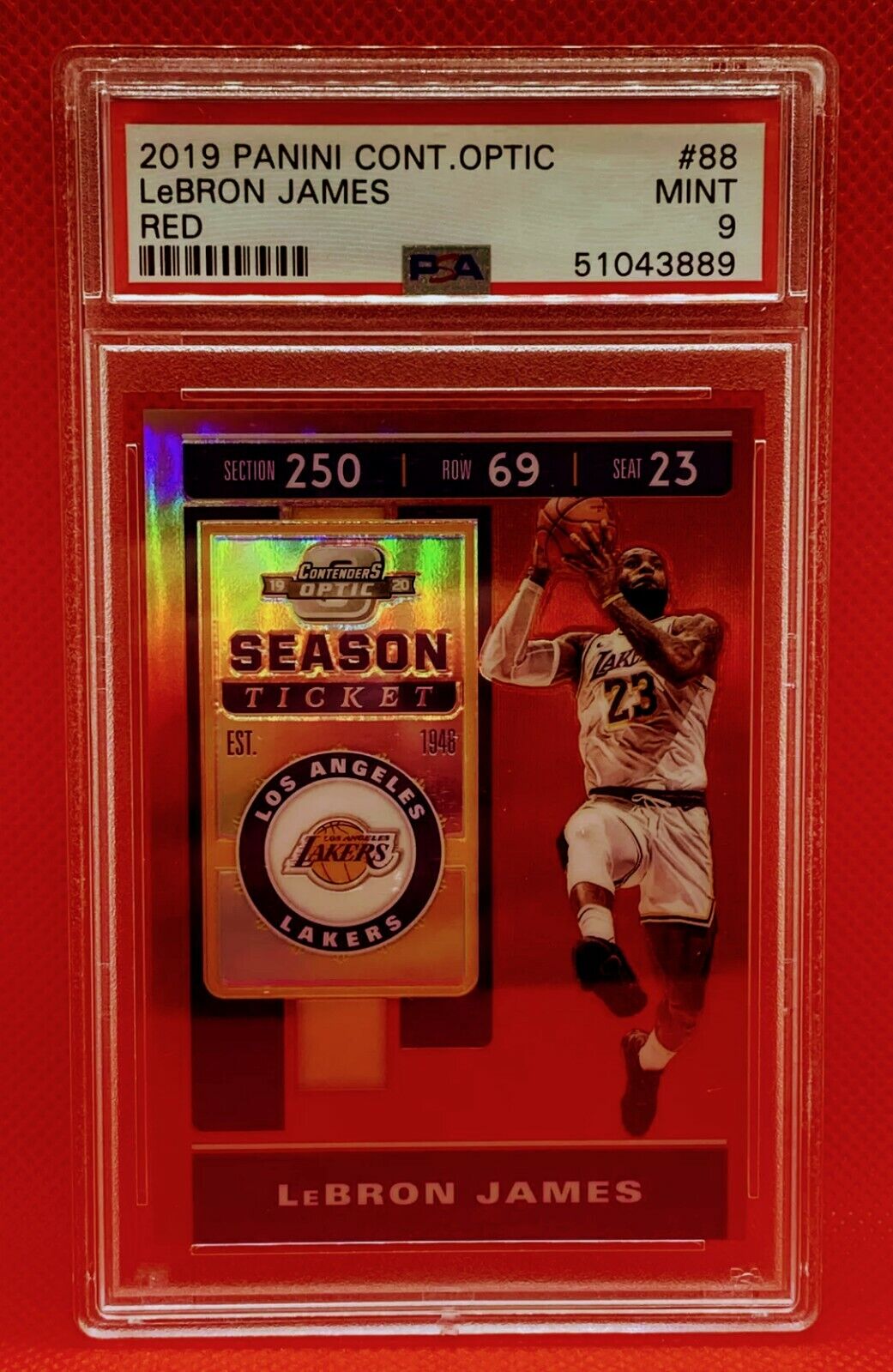 PSA9 LeBron James prizm RED yellow SP