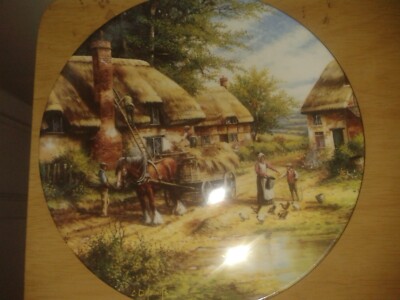 Vintage Wedgwood Sammlerteller.  8'' Country Days.'Mending the Thatch' (D13)