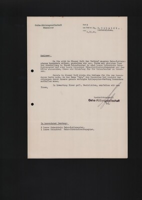 HANNOVER, Brief 1930, Geha AG Kohle-Papier Durchschreibepapier