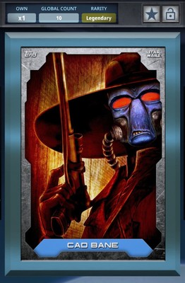 Star Wars Card Trader DIGITAL Clone Wars CAD BANE Gilded Diamond 10cc Legendary