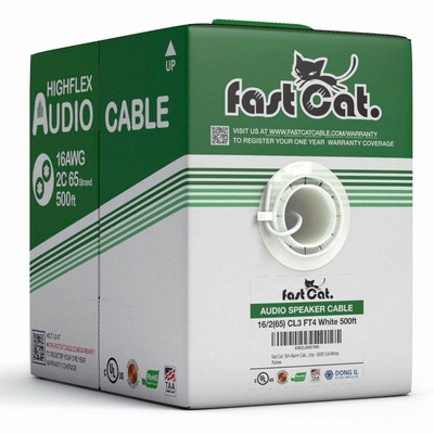 fast Cat. Audio Speaker Cable -UL Listed, CMR Pure Bare Copper 