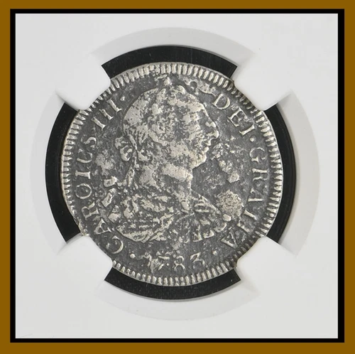 Mexico 2 Reales Silver Coin, 1783 El Cazador Shipwreck Genuine NGC 2142678-047