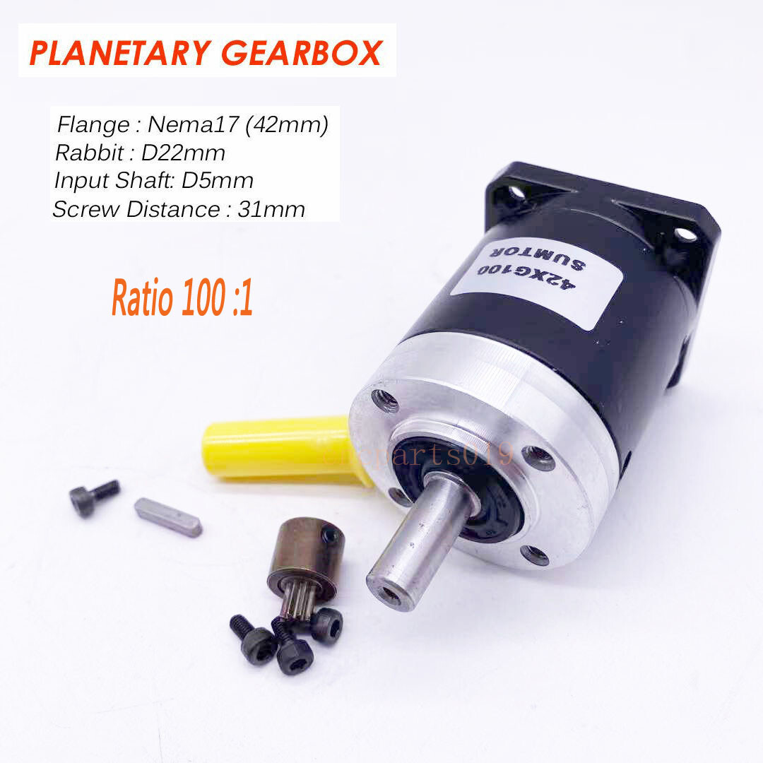FASTTOBUY Nema17 Planetary Gearbox – Multiple Speed Reduction Ratios (5:1 To 100:1) For Stepper Motors