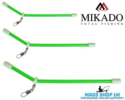 MIKADO ANTI-TANGLE FEEDER BOOMS WITH SNAP, PACK OF 5, SIZES  10,15, 20 CM, GREEN