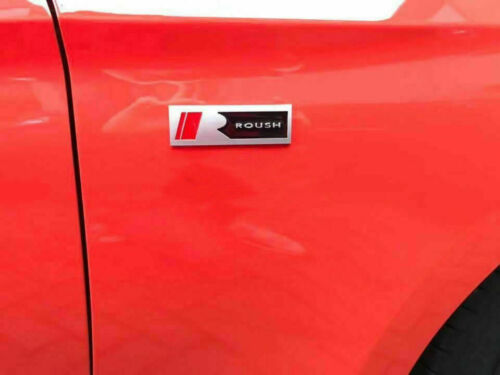 NEW 2X Metal Roush Square R Emblem Logo Body Fender Sticker Badge 05-17 - Foto 2 di 4