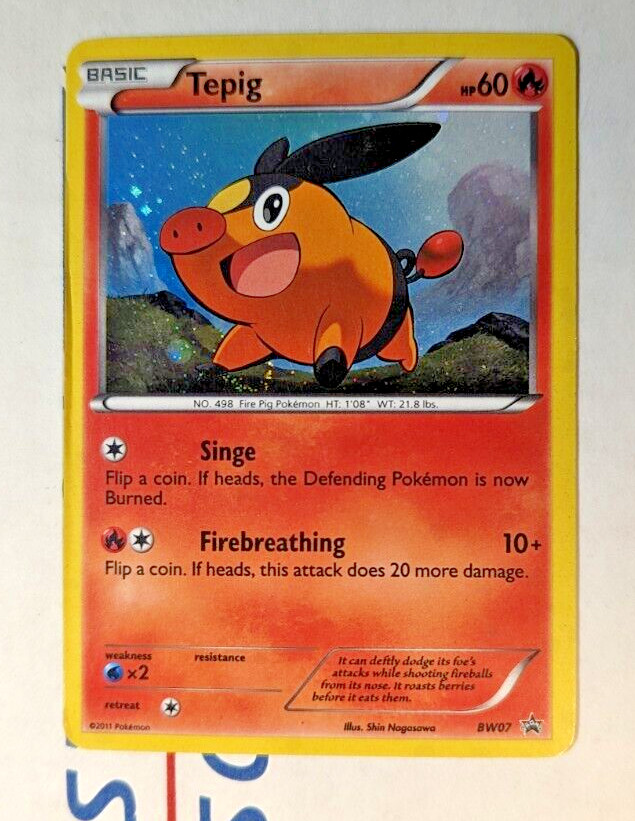 Tepig Holo Promo BW07 Pokemon Card LP