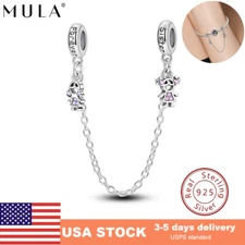 MULA 925 Sterling Silver Sisters's Eternal Love Safety Chain For Women Bracelet