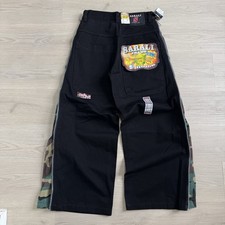 Vintage Y2K SARALI Wide Leg Baggy JNCO Style Embroidered Skate Jeans Size 30 NWT