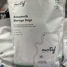 Motif Medical Breastmilk Storage Bags 100 Count BPA Free Leak Proof NEW Sealed