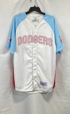 Dodgers MLB Men's Mexican Heritage Night Baseball Jersey White Blue Promo XL