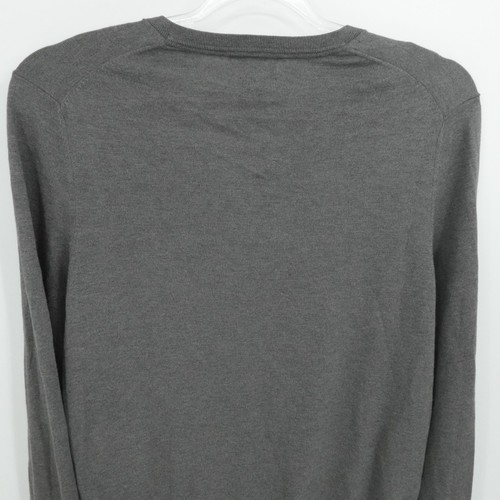 Banana Republic Sweater Mens Large Gray Luxury Blend Silk Cashmere Preppy Casual - Picture 9 of 13