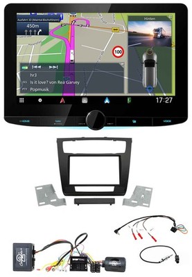 Kenwood Bluetooth DAB TMC 2DIN Lenkrad USB Navigation für BMW 1er Aktiv aut. Kli