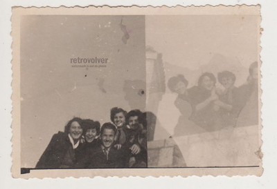 Laughter Split In Light Accidental Double Exposure Ghosted Friends Vintage Photo