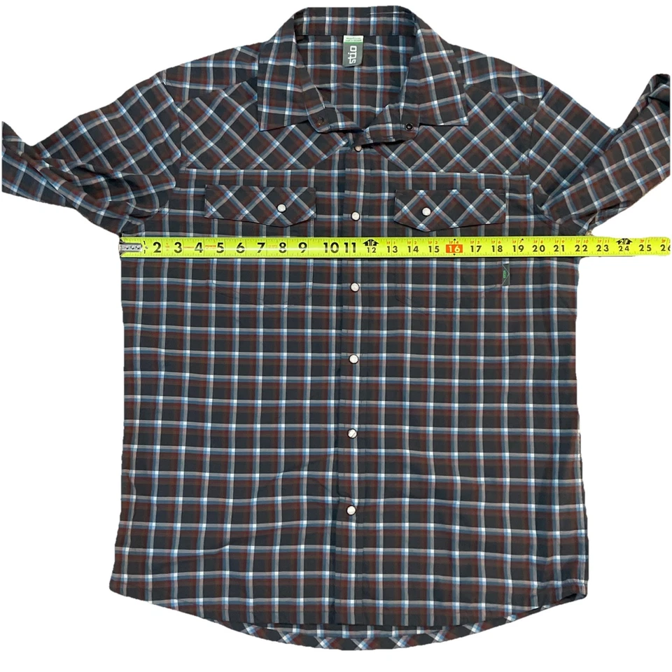 Stio Men’s Shirt Long Sleeve Pearl Snap-Quiet Multi Cooor Plaid Large EUC Medium - Image 2 of 4
