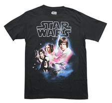 Star Wars Mens T-Shirt - Original Trilogy Luke Han Leia  Obi Around Death Star