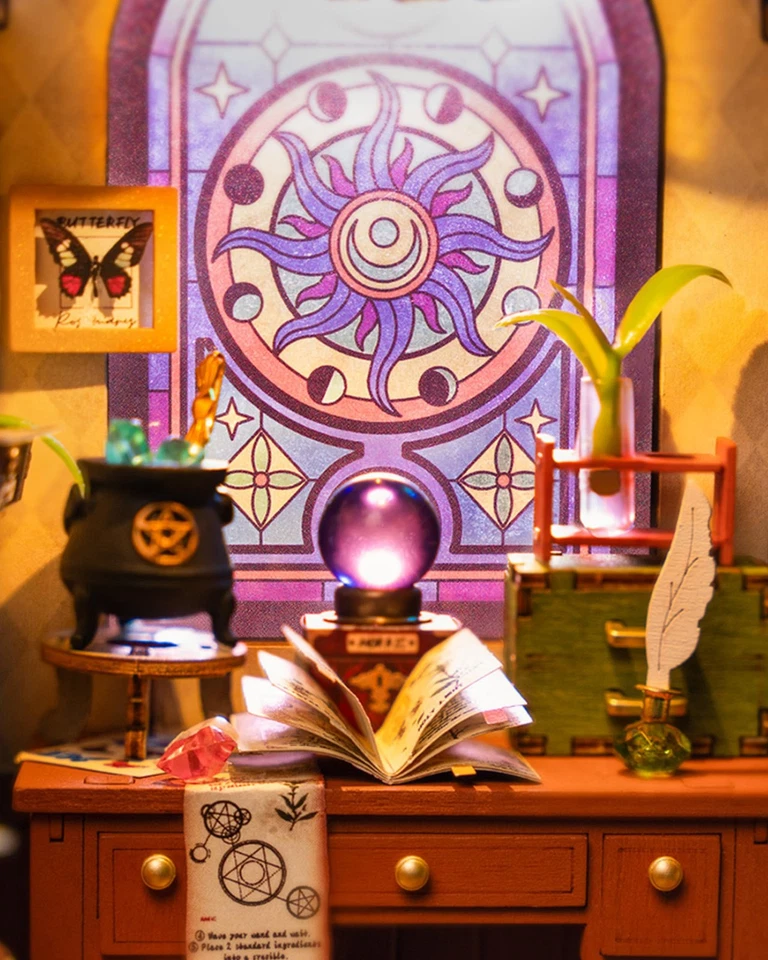 Kit per Casa in Miniatura Fai Da Te, Mini Kit Di Costruzione Della Casa Lo Studi - Immagine 3 di 4