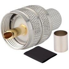 UHF PL-259 Male Plug Crimp Connectors - Pack of 10