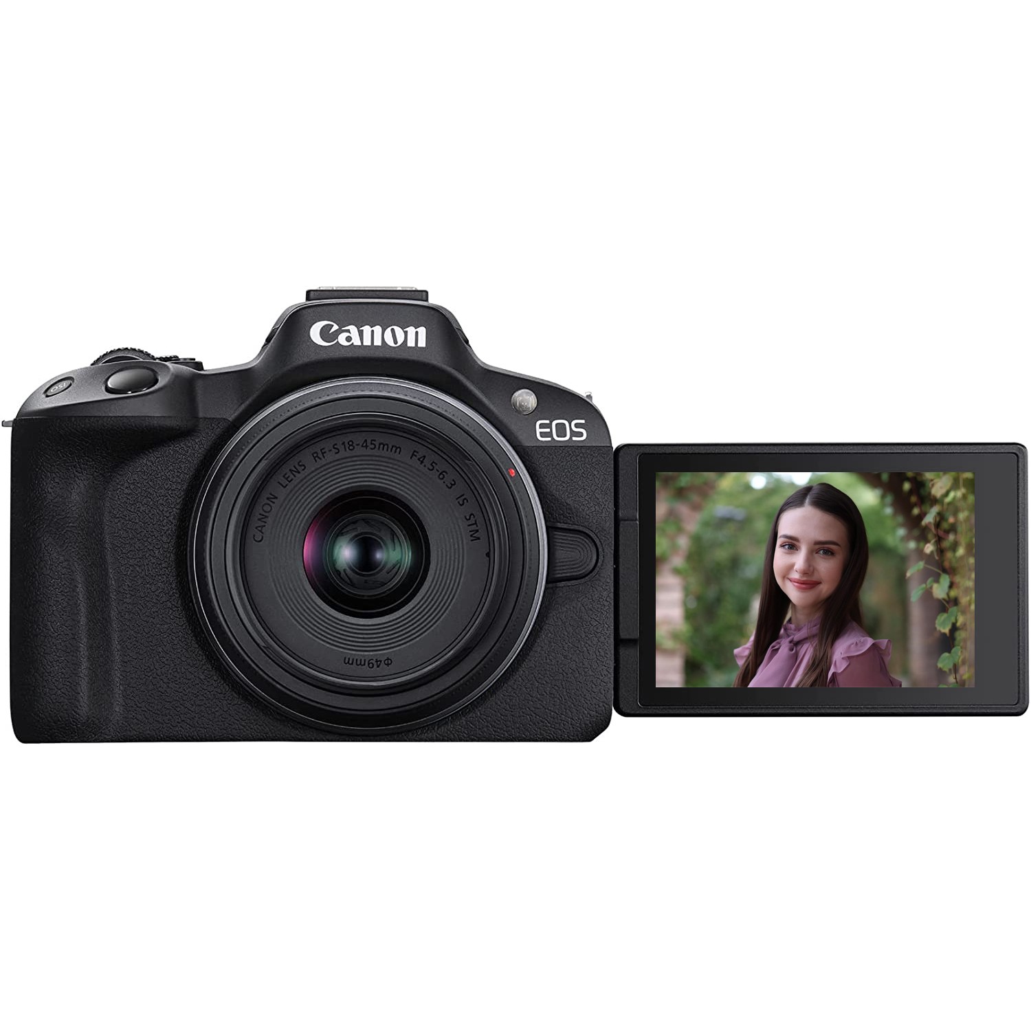 Canon EOS R50 Mirrorless Camera Black + 18-45mm IS STM Lens Kit Essential Bundle