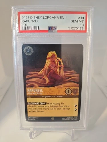 Disney Lorcana Rapunzel Gifted with Healing, First Chapter Foil PSA 10