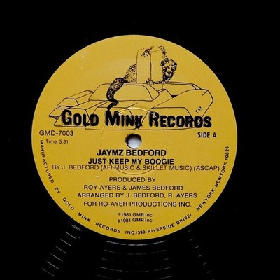 JAYMZ BEDFORD ''Just Keep My Boogie'' BOOGIE FUNK REISSUE 12''