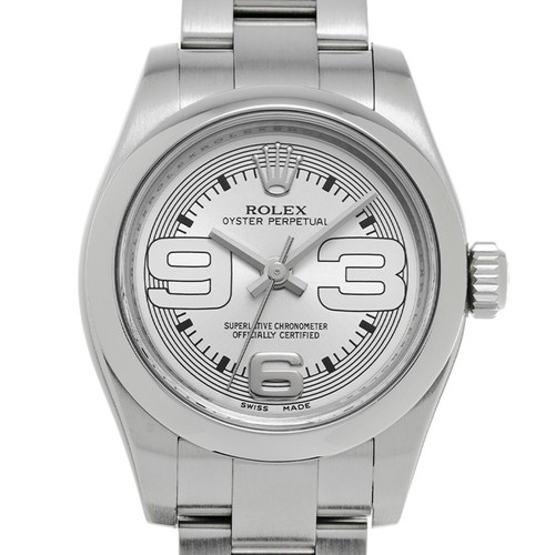 ROLEX Oyster Perpetual 26 176200 Silver Ladies Used Watch #28114 - Picture 6 of 7