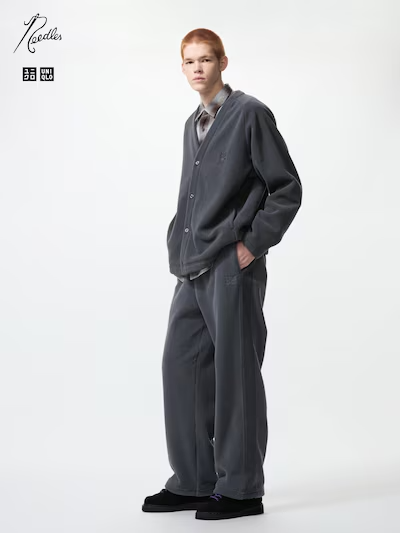 UNIQLO NEEDLES Fleece wide pants XS-4XL Unisex 2colos (Black/Gray