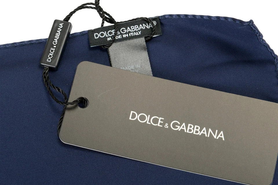 Cuadrado de bolsillo Dolce & Gabbana para hombre tinta azul 100 % seda Foto 4 de 4