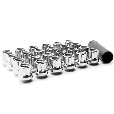 (QTY 24) 12x1.5 Open Ended Spline Tuner Style Conical Lug Nuts 12mmx1.5