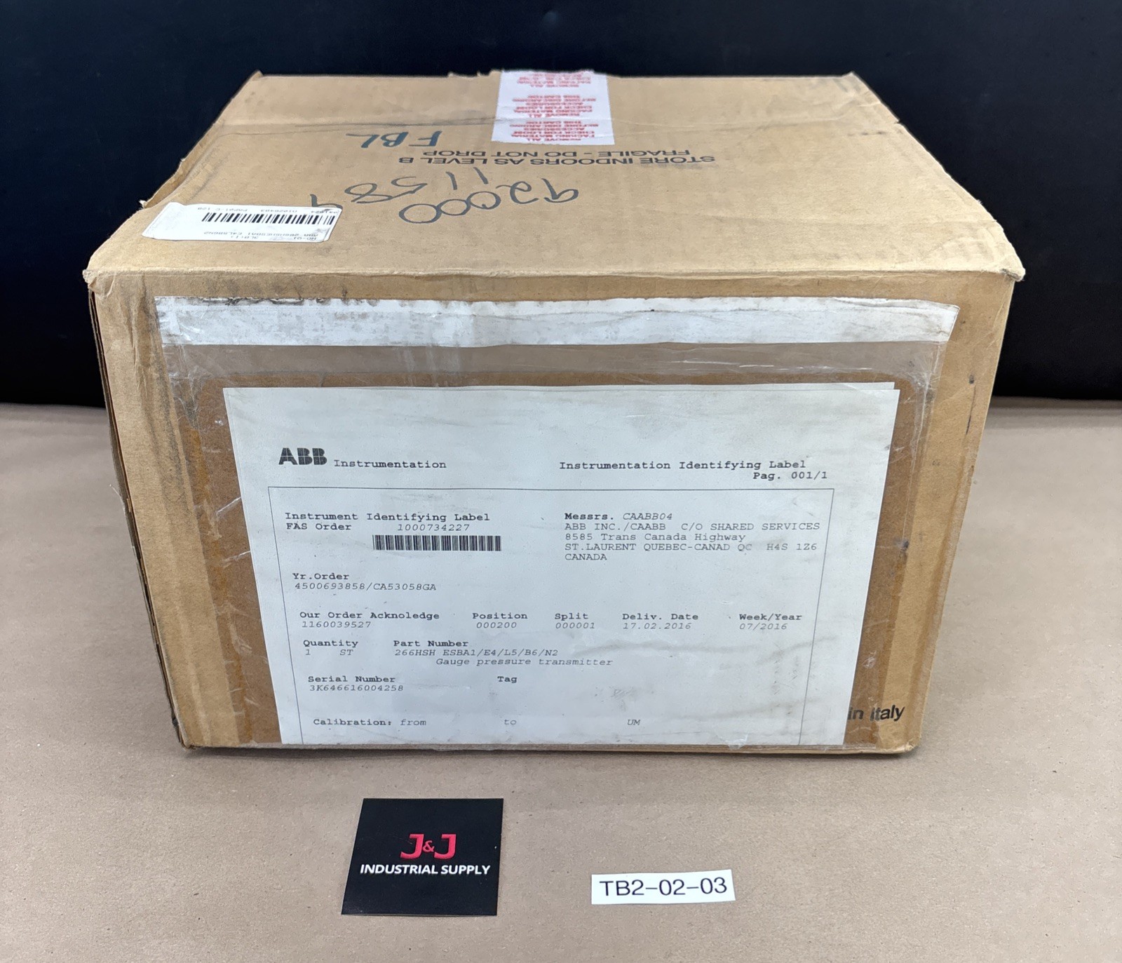 ABB 2600T High Overload Gauge Pressure Transmitter 266HSH ESBA1/E4/L5/B6/N2