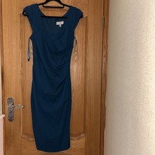 Coast Paloma Teal Jade Green Sleeveless V Neck Bodycon Cocktail Dress 12