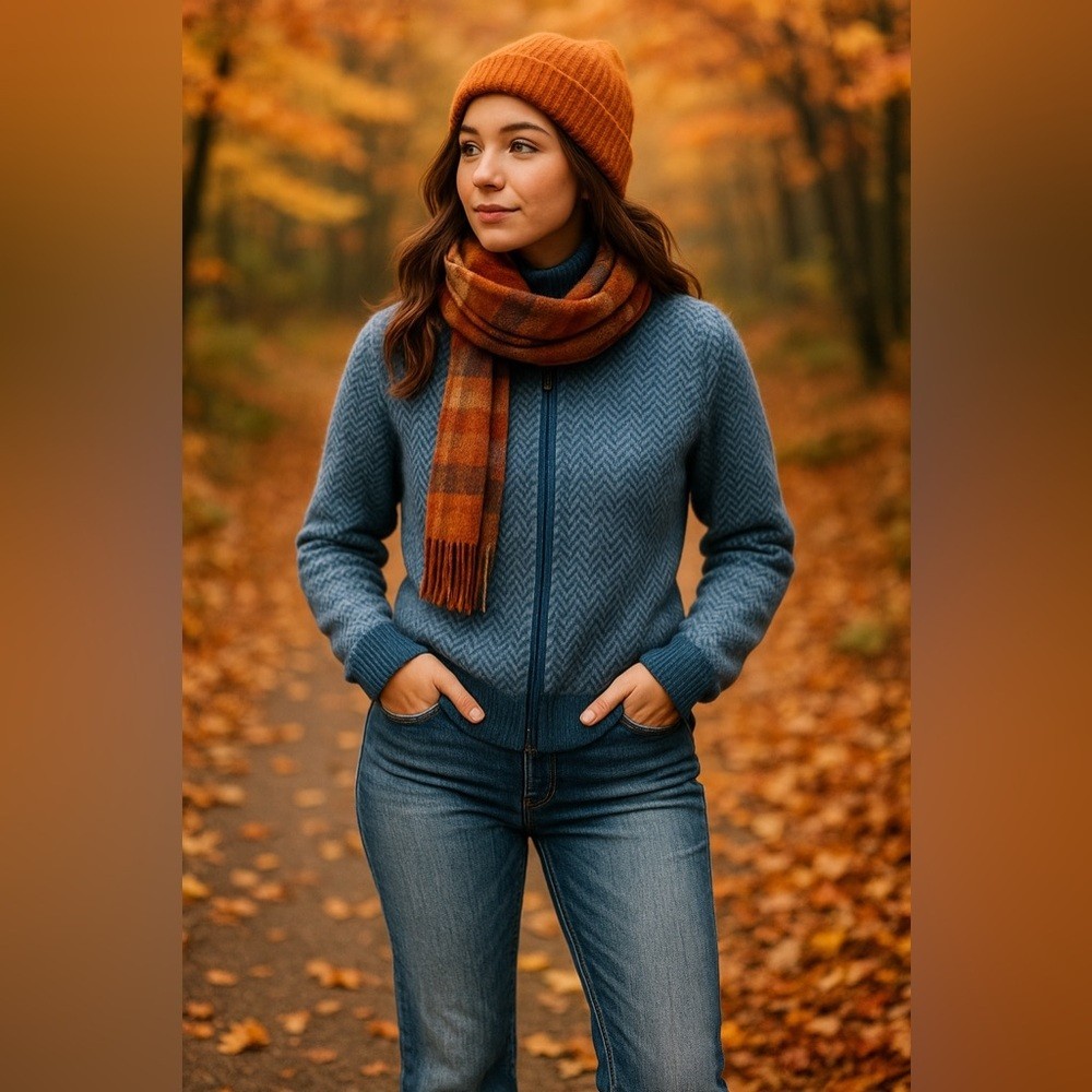 Brooks Brothers Women's Scottish Lambswool Full-Zip Sweater – Sz