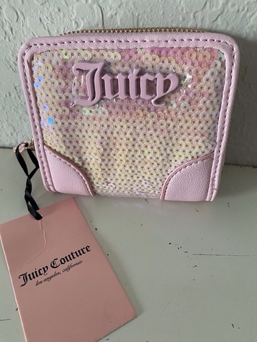 Cartera Juicy Couture Elige Juicy II Rosa Claro Pequeña Cremallera Alrededor Lentejuelas NUEVA - Imagen 3 de 10
